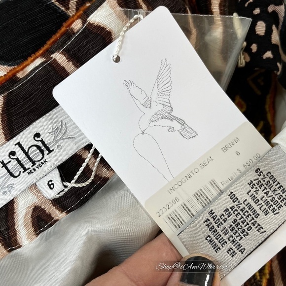 Tibi NWT rare beaded silk linen tropical leaf print mini-dress *shop@iamwarrior - Picture 13 of 14